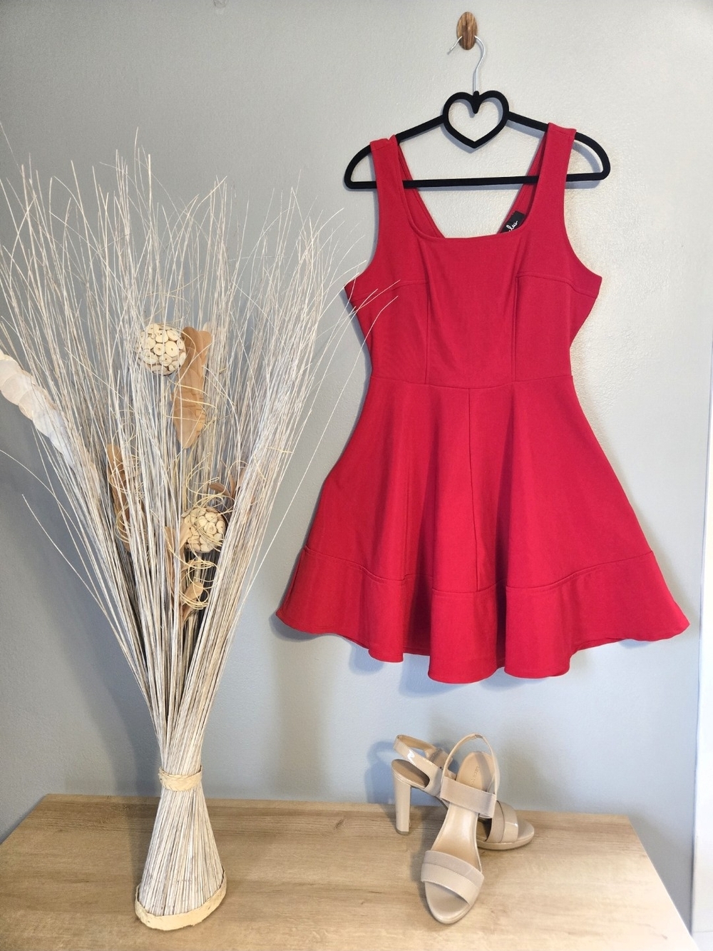 Lulu's Bright Red Scoop-Neck Fit & Flare Mini Dress
